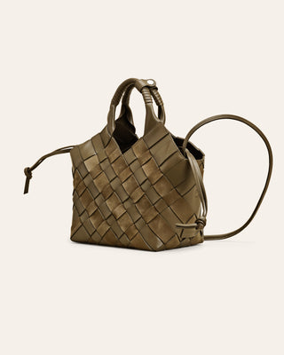 Cala Jade Kombu Green mixed leather shoulder bag 2