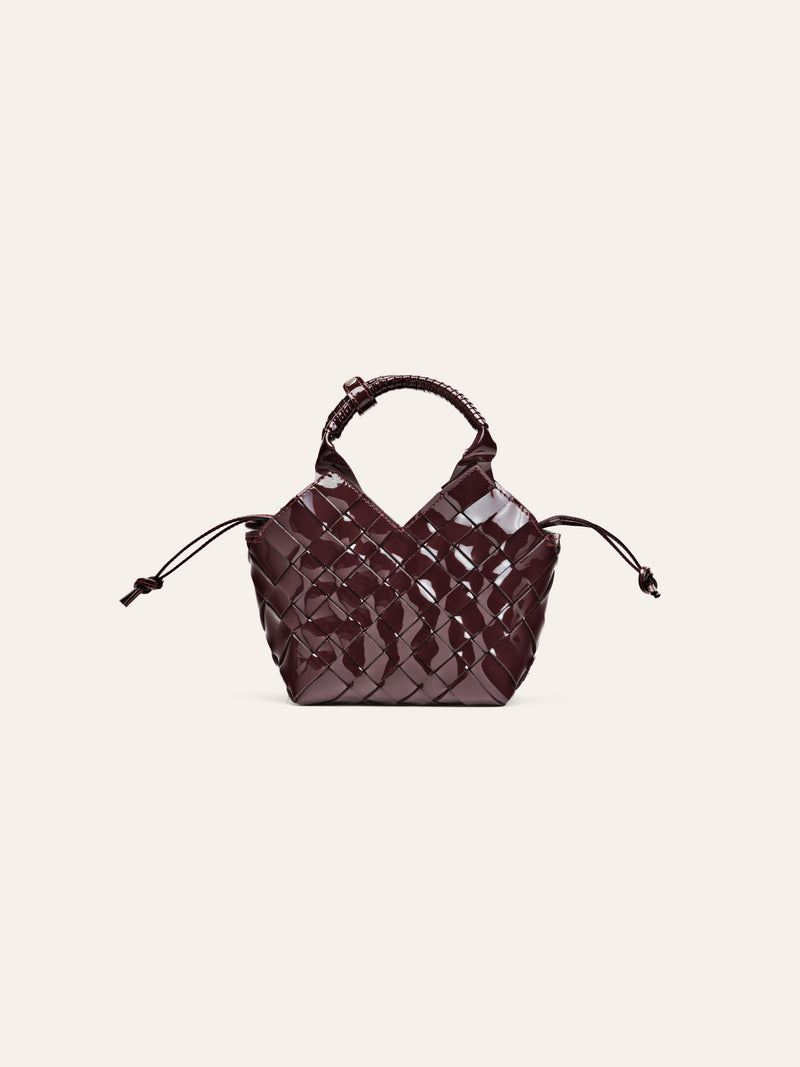 cala jade misu mini burgundy patent cross body bag 1