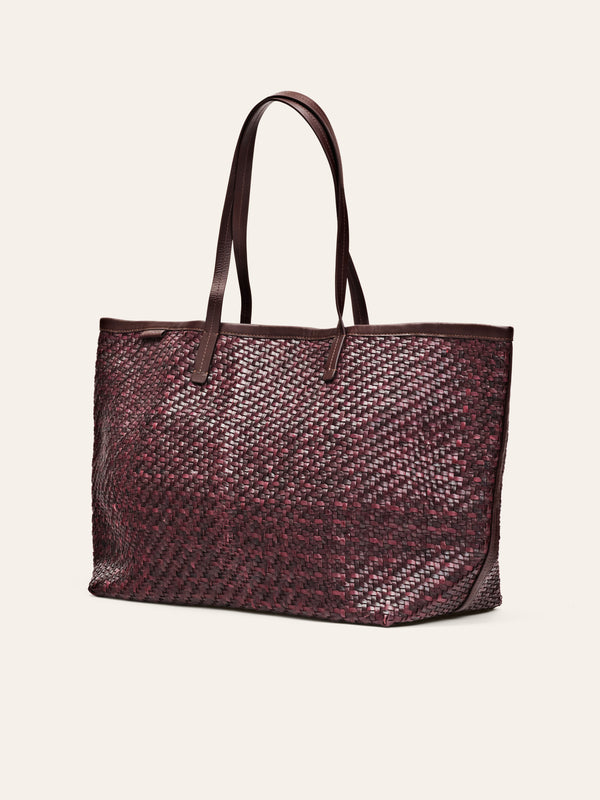 Cala Jade burgundy leather tote 2