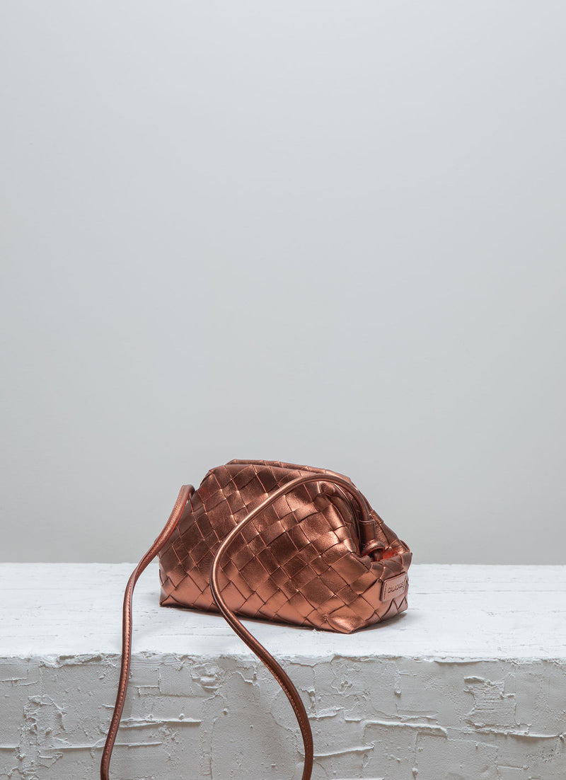 Cala Jade Aimee copper metallic leather clutch