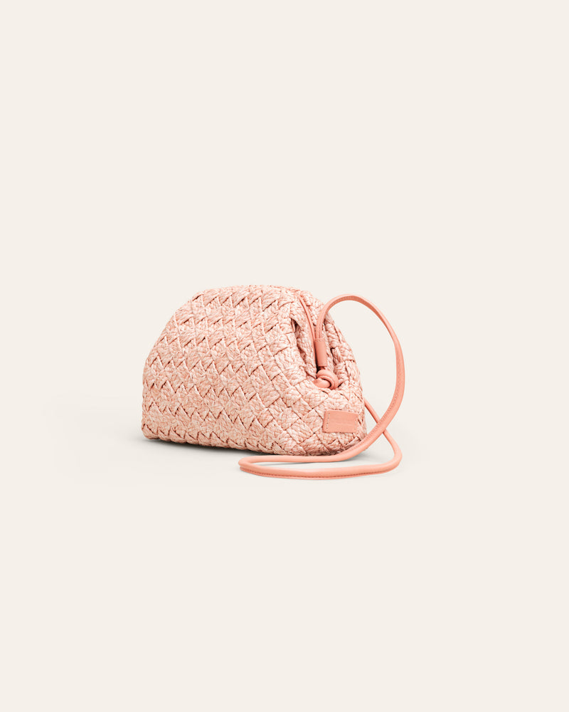 AIMEE Coral Haze Raffia Clutch