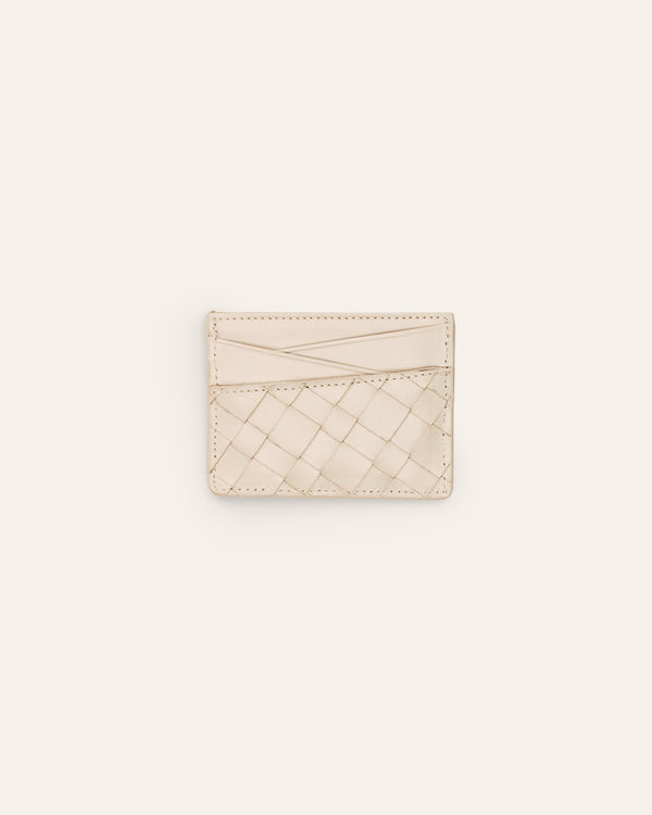 Cala Jade Boba white leather card case