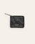 Cala Jade small black leather pouch in dama weave 1