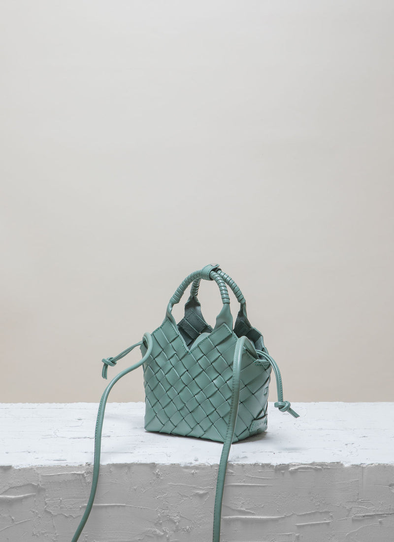 Cala Jade misu mini green leather cross-body bag