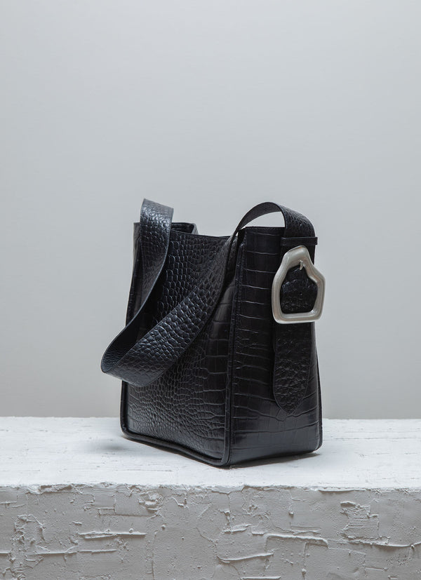 Cala Jade Masago black croco leather bag 1