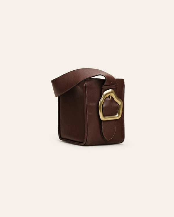 Cala Jade Masago Mini Pecan brown leather bag 1