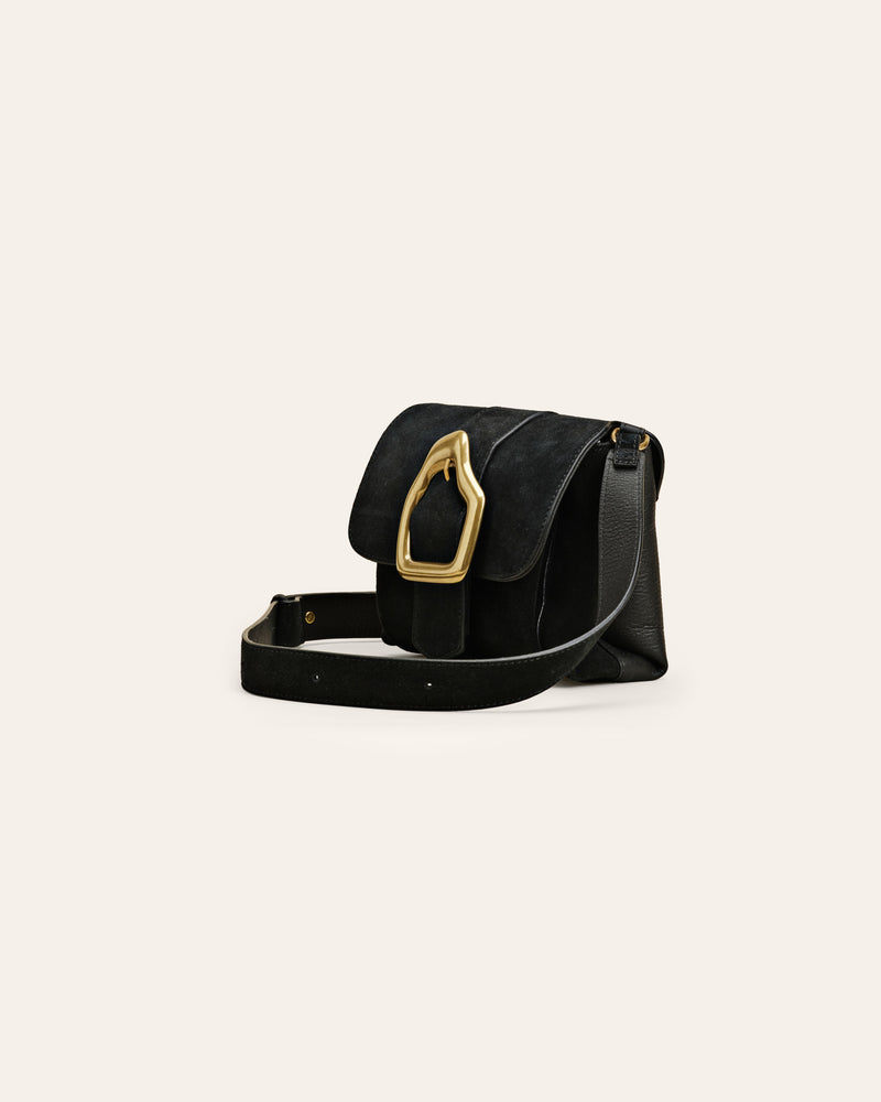 Cala Jade Nami mini black suede shoulder bag 2