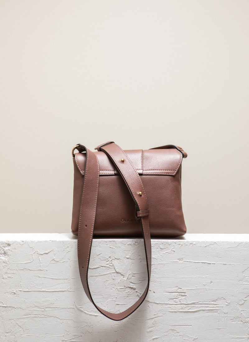 Cala Jade brown leather cross-body bag