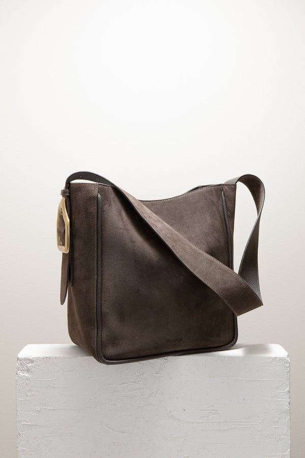 Cala Jade Masago brown suede tote bag 2