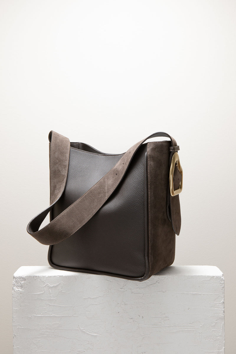 Cala Jade Masago brown suede tote bag 3