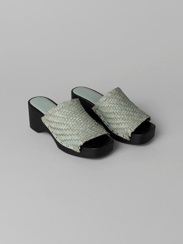 Blue clog sandal from Cala Jade