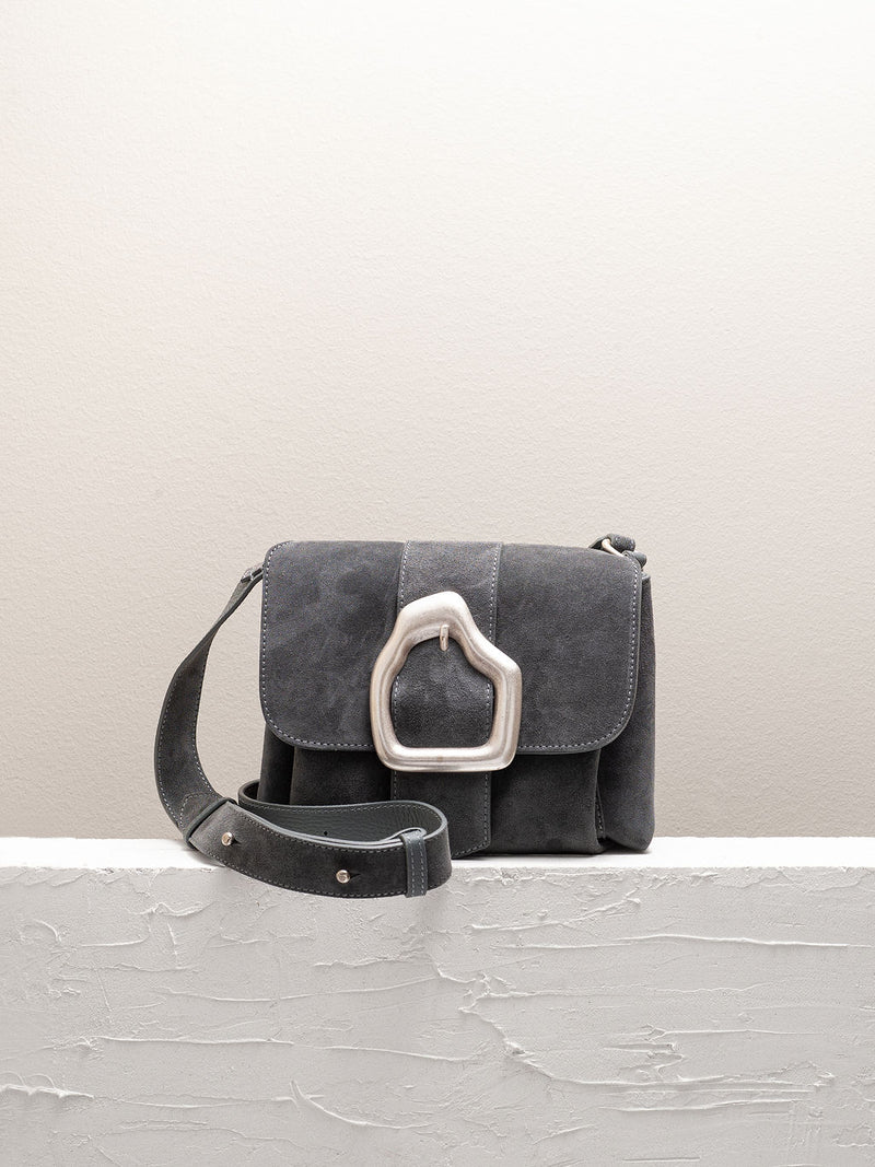 Cala Jade grey cross body leather bag