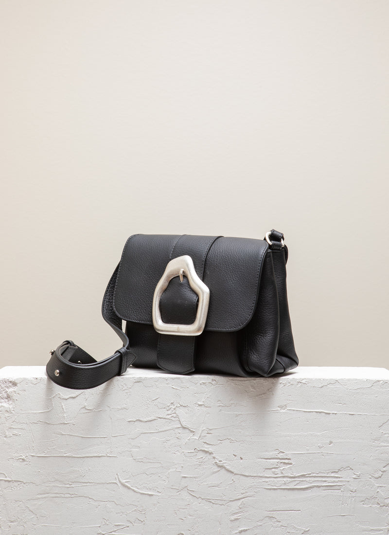 Cala Jade Nami mini black leather cross-body bag
