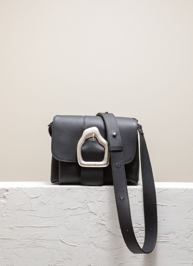 Cala Jade Nami mini black leather cross-body bag